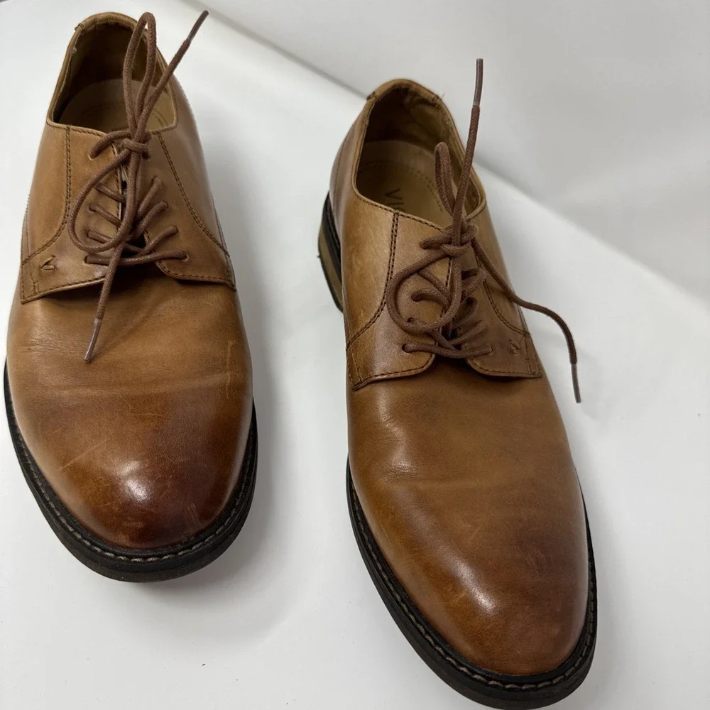 Vionic Men's Bowery Graham US 12 EU 45 Dark Tan Orthotic Shoes Oxfords Excellent
